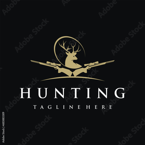 Vector hunting logo design vector icon with modern style