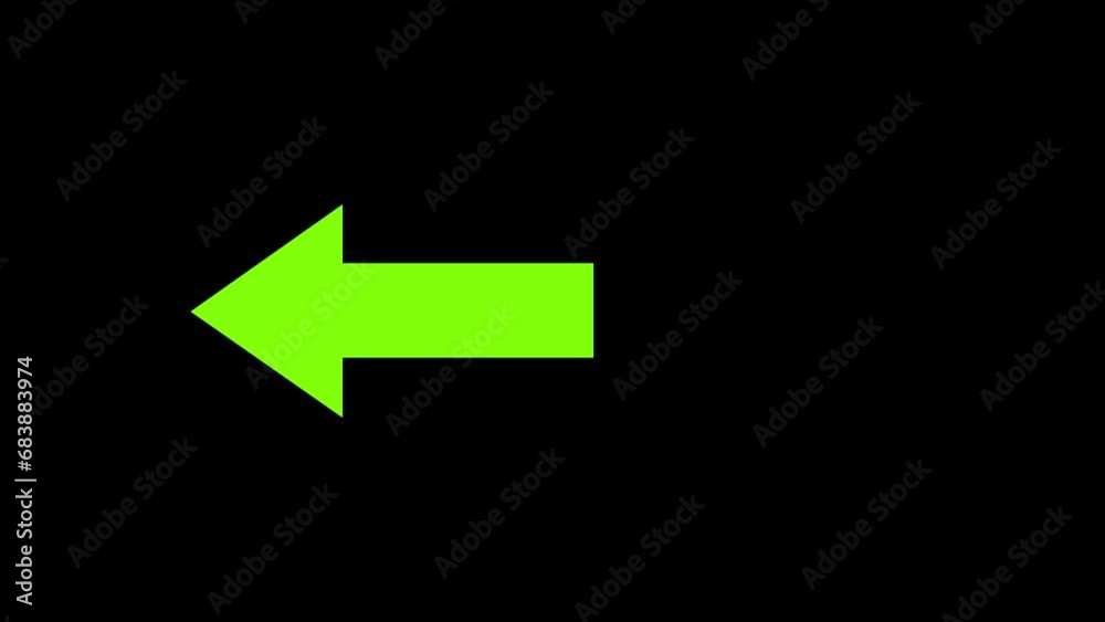 Abstract Directional arrow animation. signal icon. green color a moving arrow pointing to the left. arrow pointing right to left direction on black background loop animation Abstract Directional arrow animation. signal icon. green color a moving arrow pointing to the left. arrow pointing right to left direction on black background loop animation