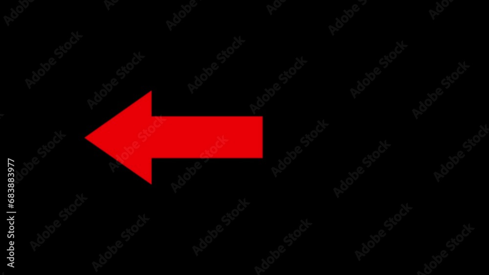Abstract Directional arrow animation. signal icon. red color a moving arrow pointing to the left. arrow pointing right to left direction on black background loop animation Abstract Directional arrow animation. signal icon. red color a moving arrow pointing to the left. arrow pointing right to left direction on black background loop animation