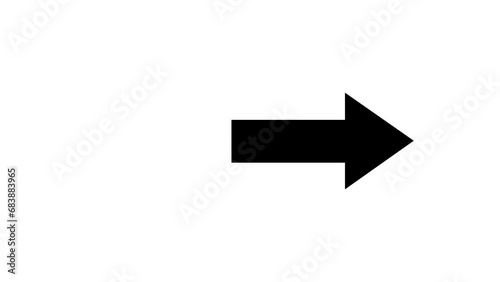 Abstract Directional arrow animation. signal icon. black color a moving arrow pointing to the right. arrow pointing left to right direction on white background loop animation photo
