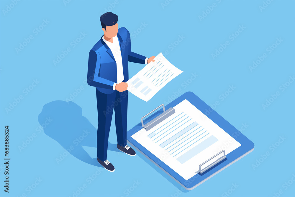businessman with clipboard, vector illustration businessman with clipboard, vector illustration