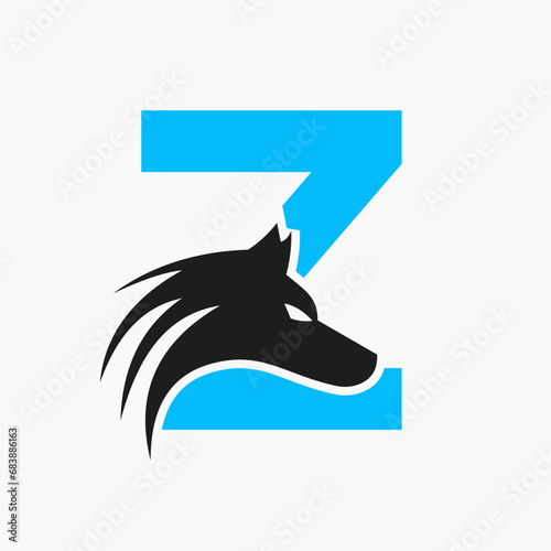 Letter Z Wolf Logo. Wolf Symbol Vector Template