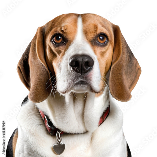 Closeup photo portrait of  Beagle Dog, sad Dog, Passport size photo of beagle Dog photo