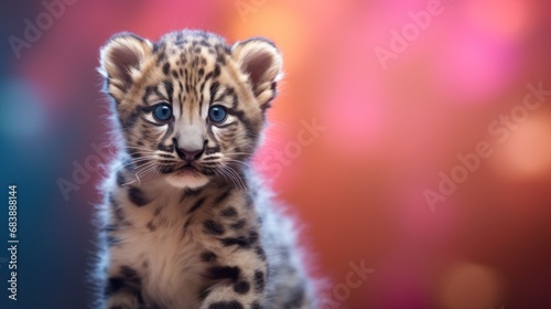  a close up of a small animal with a blurry background and a blurry image of a baby leopard.