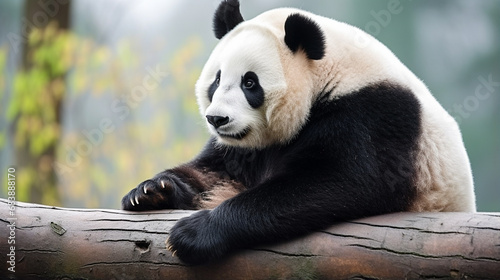 Giant panda isolated on white background. Giant pandas are no longer an species. generative ai © Witri