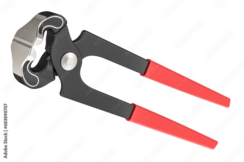 Nail Puller, Cutter Nipper Pliers, Shoemakers Pincer. 3D rendering isolated on transparent background