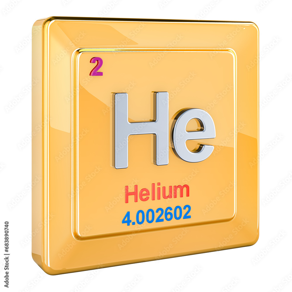 Helium He icon, chemical element sign. 3D rendering isolated on transparent background Helium He icon, chemical element sign. 3D rendering isolated on transparent background