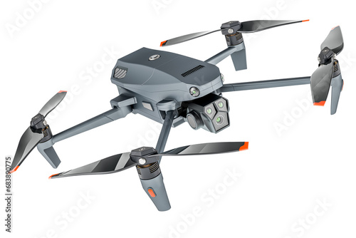 Modern Drone, 3D rendering isolated on transparent background