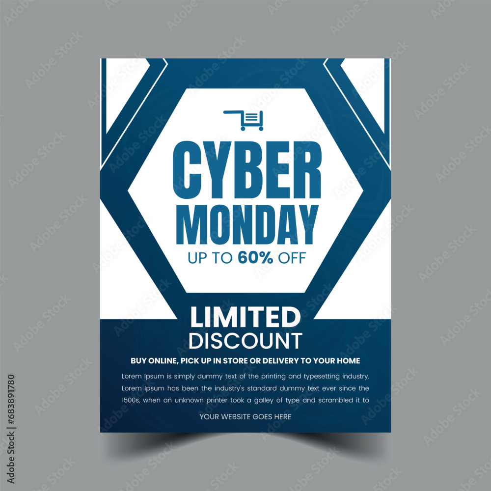 Obraz premium futuristic cyber monday print template