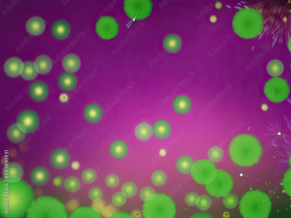 Verde with deep purple Bokeh and fireworks on New Year's Eve and in the copy space. Holiday background in abstract. generative AI Verde with deep purple Bokeh and fireworks on New Year's Eve and in the copy space. Holiday background in abstract. generative AI