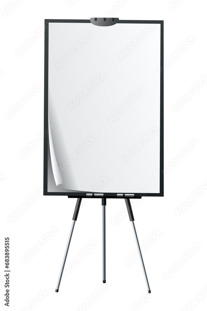 Flipchart mockup. Presentation and seminar whiteboard with blank paper sheets. Flip chart on tripod with space for text, illustration isolated on white background Flipchart mockup. Presentation and seminar whiteboard with blank paper sheets. Flip chart on tripod with space for text, illustration isolated on white background