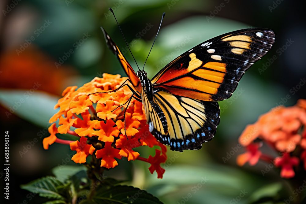 Fototapeta premium butterfly on flower