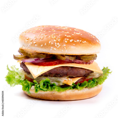 double burger isolated on white background © Mariusz Blach