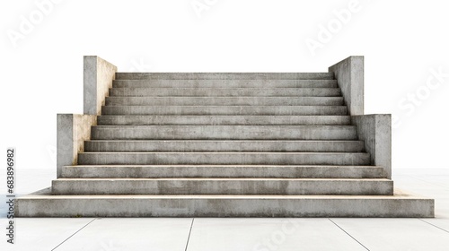 Wide concrete staircase. isolated on white background. create using a generative ai tool 
