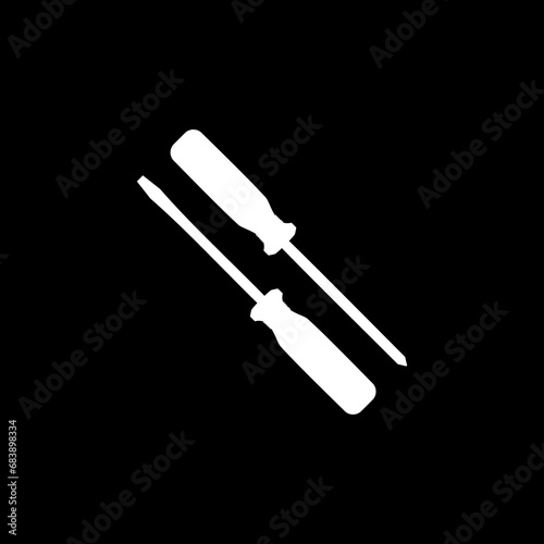 Plus or Positive and Minus or Negative Screwdriver Silhouette, Flat Style, can use for Art Illustration, Logo Gram, Pictogram, Website, Apps, or Graphic Design Element. Vector Illustration