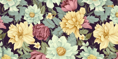 Floral seamless pattern.  design for paper, cover, fabric, interior decor and other, Generative AI photo