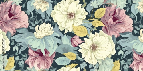 Floral seamless pattern. design for paper, cover, fabric, interior decor and other, Generative AI