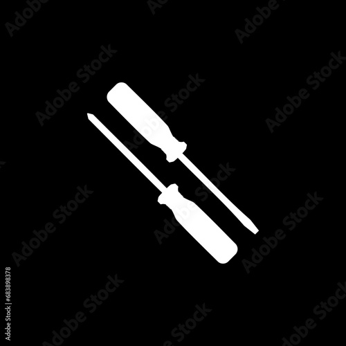 Plus or Positive and Minus or Negative Screwdriver Silhouette, Flat Style, can use for Art Illustration, Logo Gram, Pictogram, Website, Apps, or Graphic Design Element. Vector Illustration
