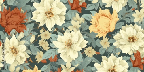 Floral seamless pattern.  design for paper, cover, fabric, interior decor and other, Generative AI © Lens Legends