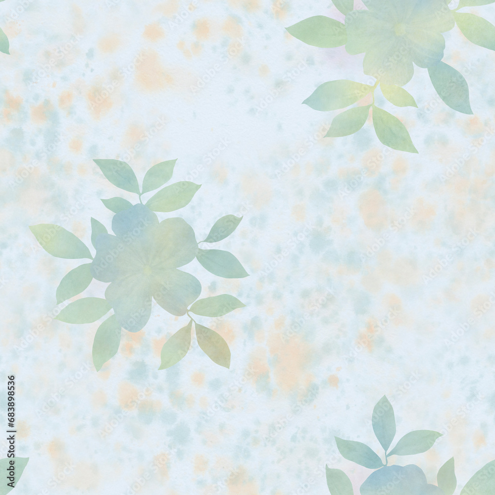 abstract flowers drawn in watercolor digitally, botanical seamless pattern for design, on a grunge background abstract flowers drawn in watercolor digitally, botanical seamless pattern for design, on a grunge background