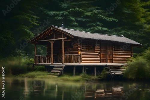 wooden house in the forest