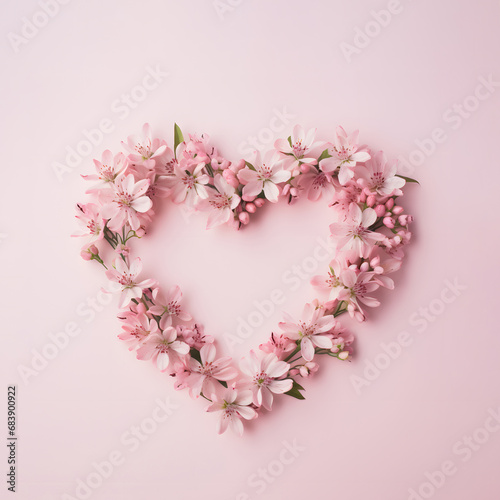 Cherry blossoms form a heart, creative copy space, greeting card, celebration of the day of love © Biancaneve MoSt