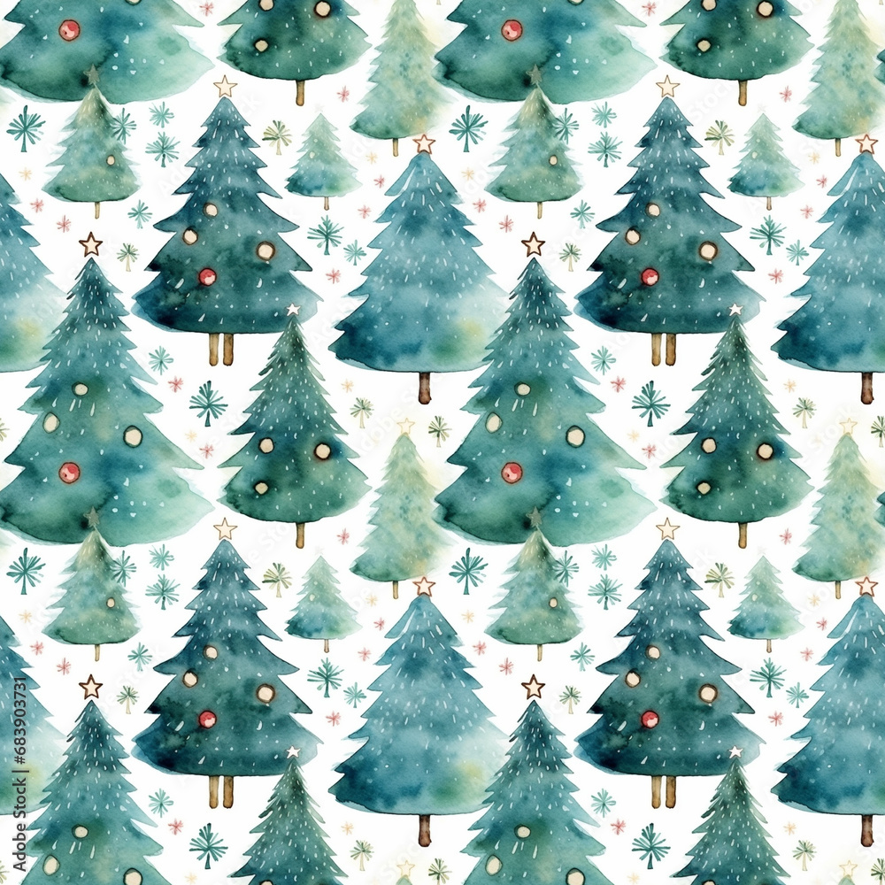 Obraz premium christmas trees in snow