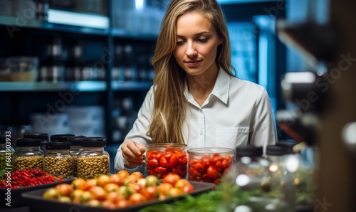 Lady Food Science Expert  Developing Methods for Preserving and Distributing Food Efficiently.
