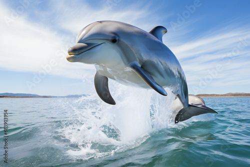 dolphin jumping out of water ai generated