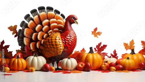illustration of a thanksgiving turkey High quality photo on background on transparent background