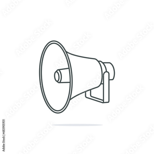 Megaphone Vector Icon Illustration. Movie Cinema Icon Concept Isolated Premium Vector. Flat Cartoon Style