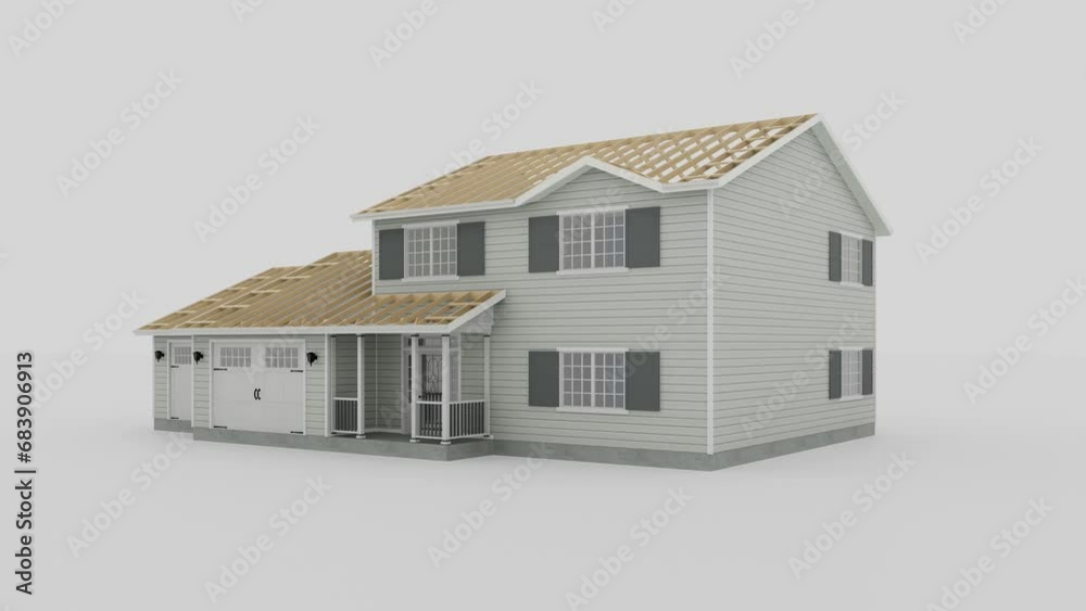 Conceptual video of the construction of a frame house Conceptual video of the construction of a frame house