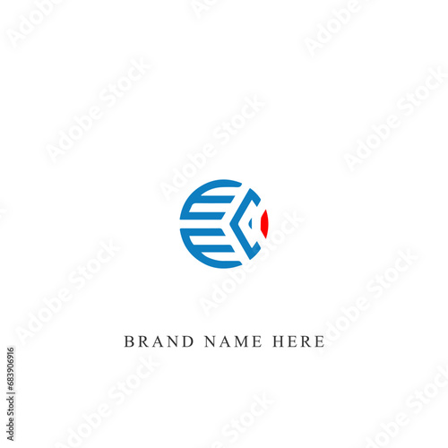 EEC logo. E E C design. White EEC letter. EEC, E E C letter logo design. Initial letter EEC linked circle uppercase monogram logo.