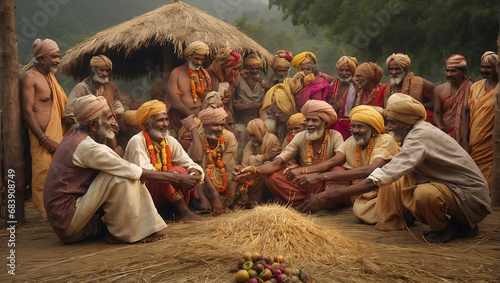 Group of people on the street celebrating the festival.