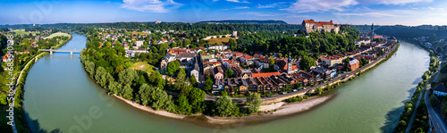 historic buildings at the old town of Burghausen - Germany photo