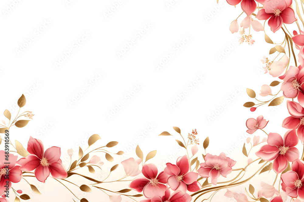 Abstract floral background. Flower border frame.