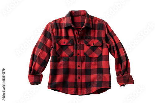 Flannel Shirt Isolated on transparent background, Ai photo