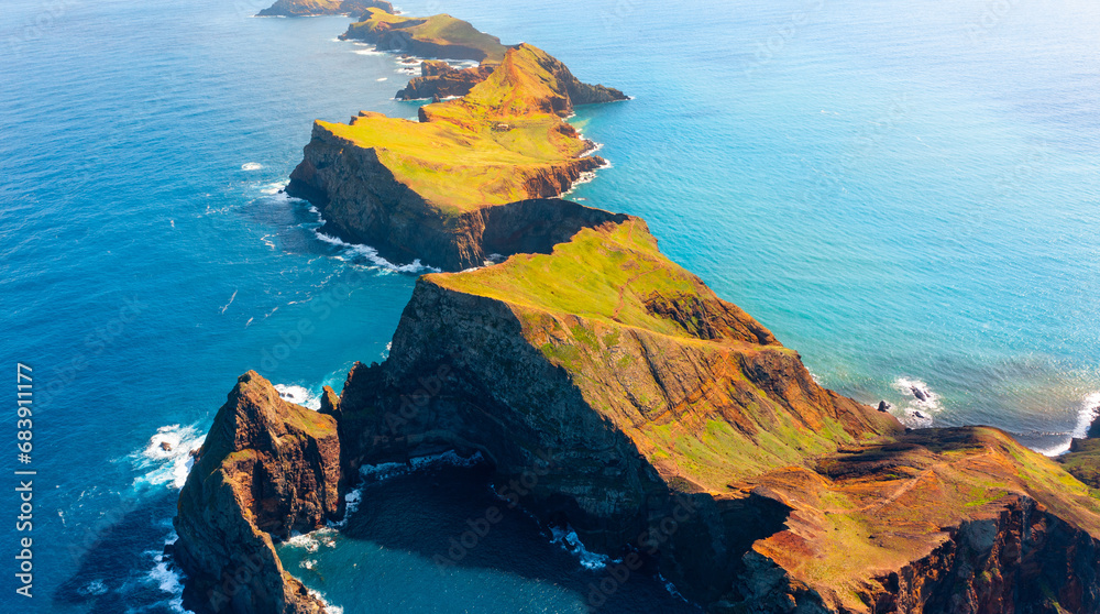 View of one of the best sights of Madeira Island. Cape Ponta de São Lourenço, Madeira Island, Portugal