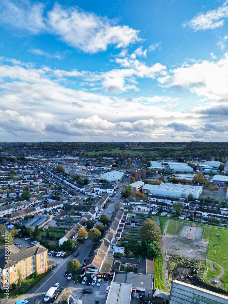 Fototapeta premium High Angle View of Luton City of England