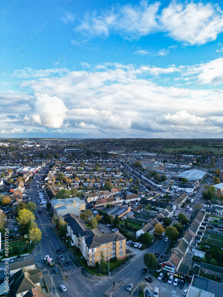 Obraz premium High Angle View of Luton City of England