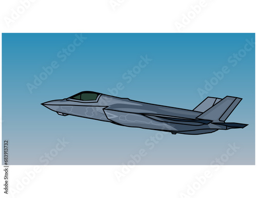 F-35B Lightning II stealth fighter jet. Stylized image for prints, poster and illustrations.