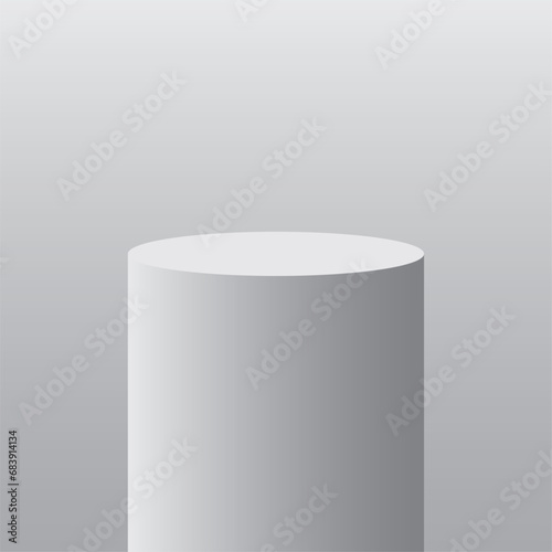 Mockup of a podium in monochromatic style. Product presentation place in an aesthetic and simple performance. © Leonid