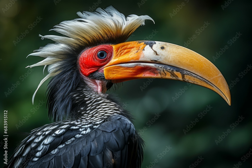 Noisy Hornbill bird. Sumatra fauna bill. Generate Ai Noisy Hornbill bird. Sumatra fauna bill. Generate Ai