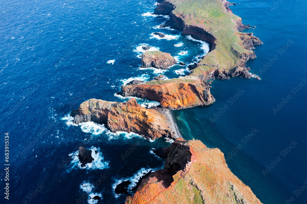 View of one of the best sights of Madeira Island. Cape Ponta de São Lourenço, Madeira Island, Portugal