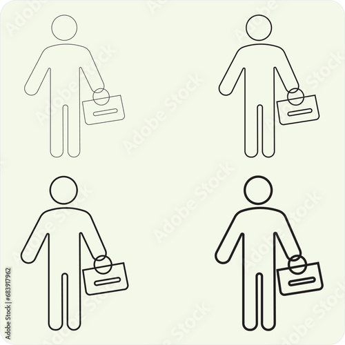 Man icon vector line art eps