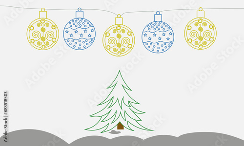 Christmas ball golden line icon.Set of simple golden christmas balls isolated on transparent background.Holiday christmas decoration.Christmas and New Year seamless banner or border.