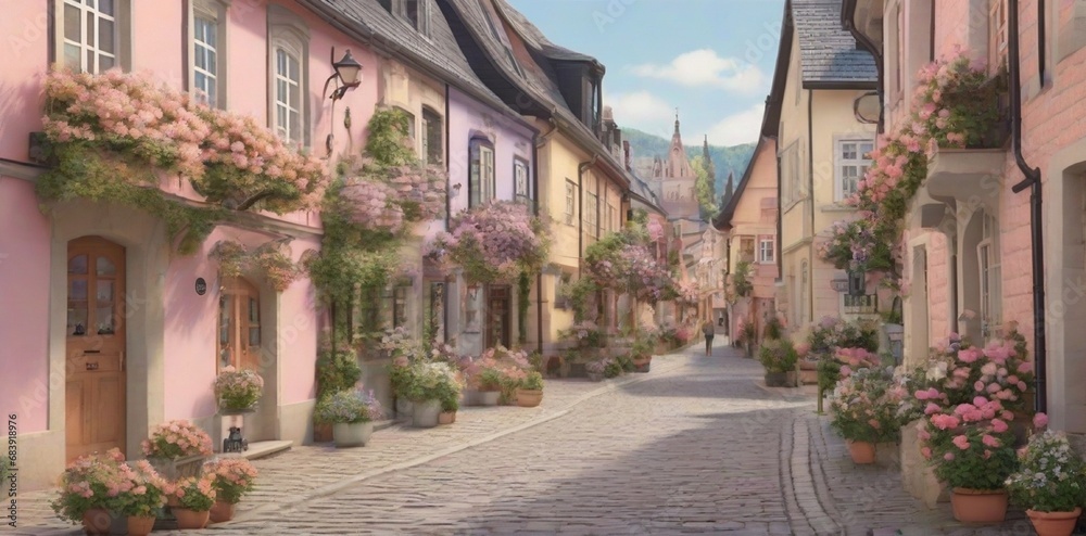 a beautiful houses aside the street a beautiful houses aside the street