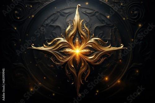 Luxurious Gold Star in a Dark Mystical Backdrop