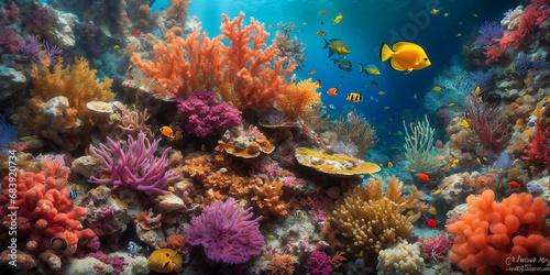 Coral reef and fishes.