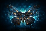 Interactive Information technology butterfly. Internet economy. Generate Ai
